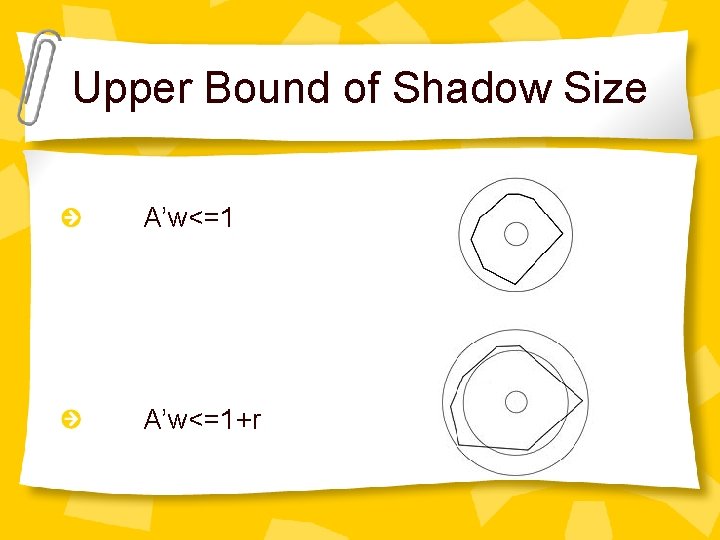 Upper Bound of Shadow Size A’w<=1+r 