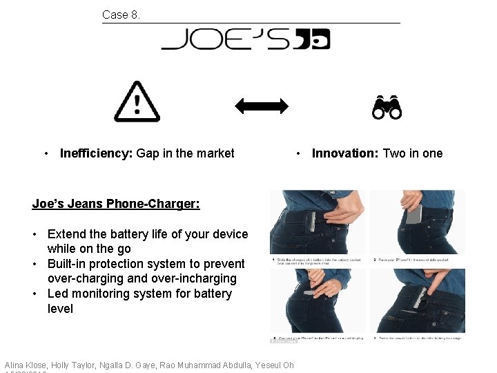 Case 8. • Inefficiency: Gap in the market • Innovation: Two in one Joe’s