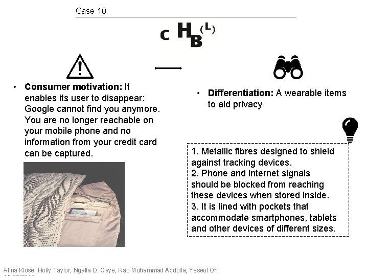 Case 10. • Consumer motivation: It enables its user to disappear: Google cannot find