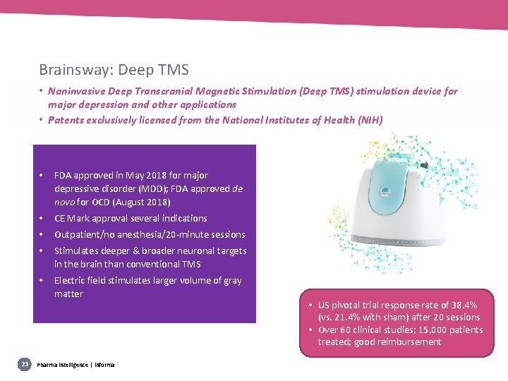 Brainsway: Deep TMS • Noninvasive Deep Transcranial Magnetic Stimulation (Deep TMS) stimulation device for