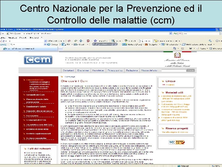 Centro Nazionale per la Prevenzione ed il Controllo delle malattie (ccm) 
