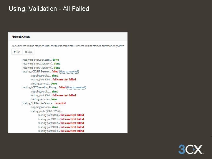 Using: Validation - All Failed 