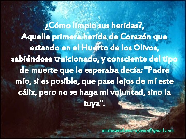 ¿Cómo limpio sus heridas? , Aquella primera herida de Corazón que estando en el