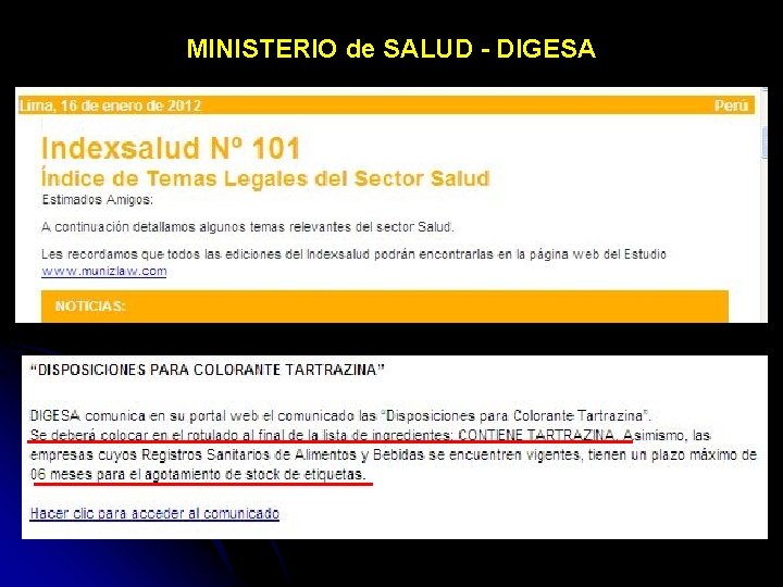 MINISTERIO de SALUD - DIGESA 