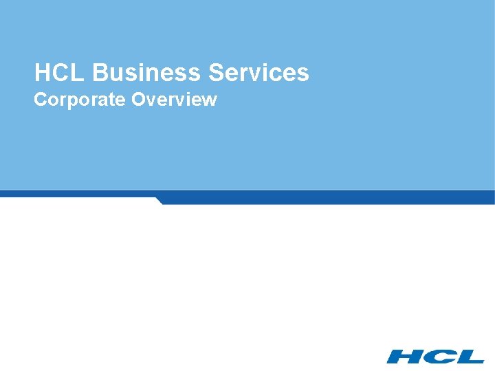 HCL Business Services Corporate Overview 