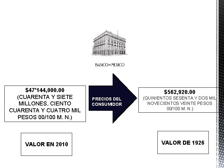 $47'144, 000. 00 (CUARENTA Y SIETE MILLONES, CIENTO CUARENTA Y CUATRO MIL PESOS 00/100