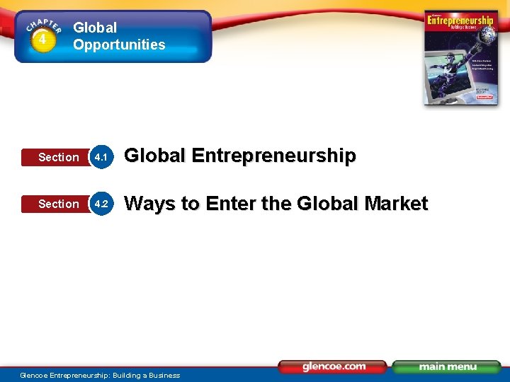 4 Global Opportunities Section 4. 1 Global Entrepreneurship Section 4. 2 Ways to Enter