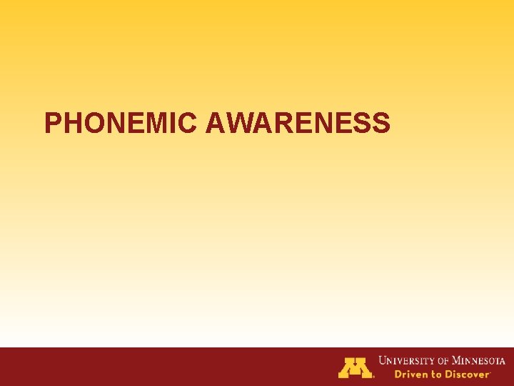 PHONEMIC AWARENESS 