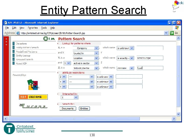 Entity Pattern Search 138 Entity Pattern Search 138