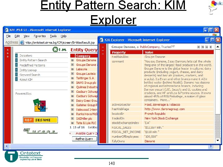 Entity Pattern Search: KIM Explorer 140 Entity Pattern Search: KIM Explorer 140