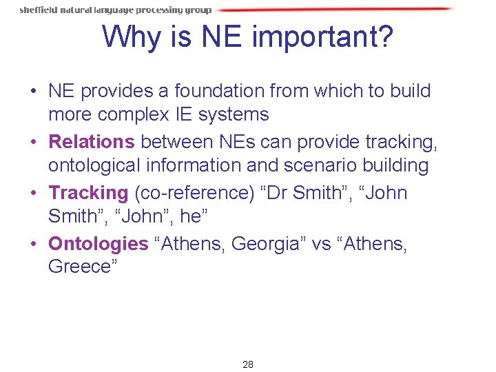 Why is NE important? • NE provides a foundation from which to build more Why is NE important? • NE provides a foundation from which to build more
