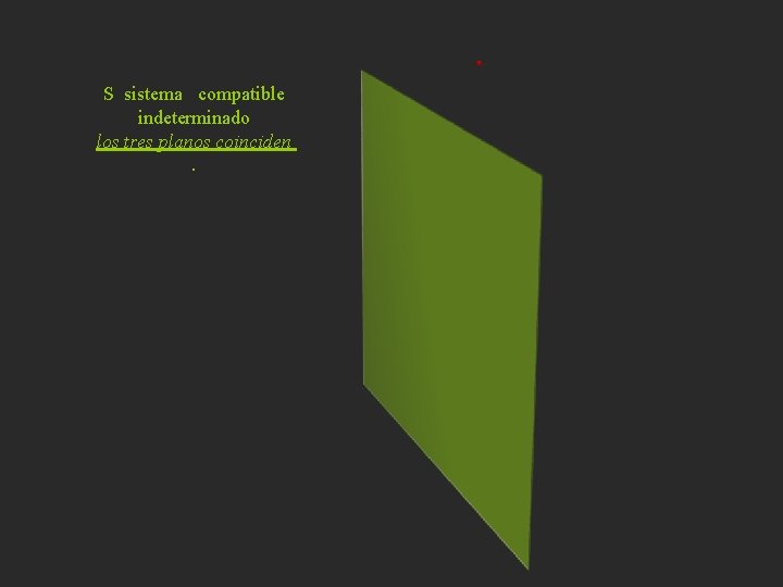 S sistema compatible indeterminado los tres planos coinciden . 