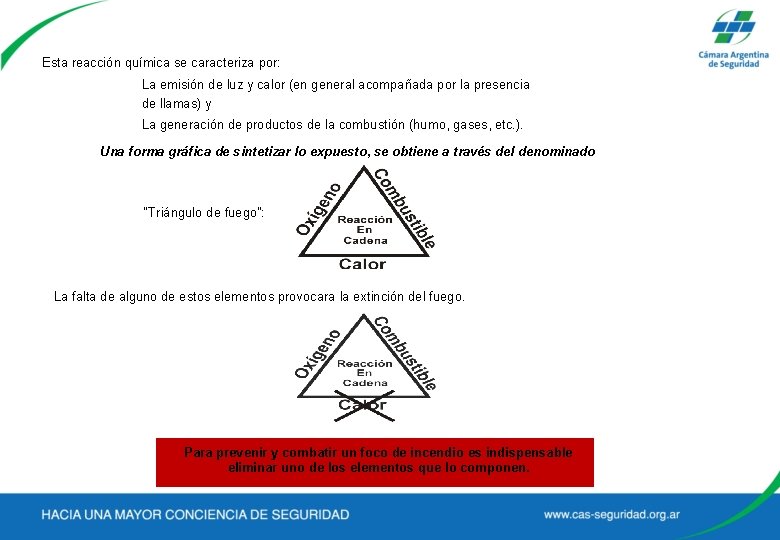 Esta reacción química se caracteriza por: La emisión de luz y calor (en general