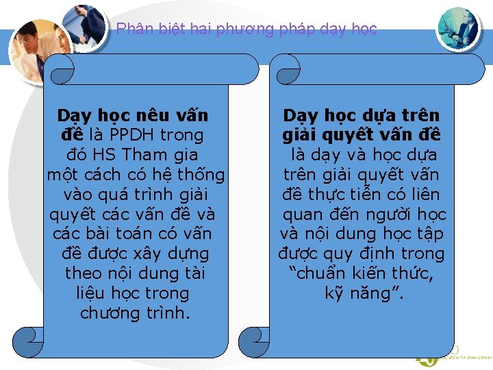 Phân biệt hai phương pháp dạy học Dạy học nêu vấn đề là PPDH