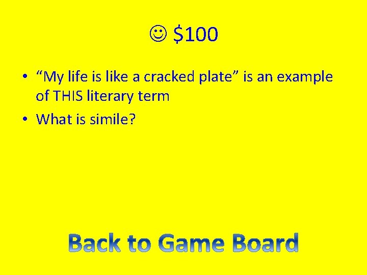  $100 • “My life is like a cracked plate” is an example of