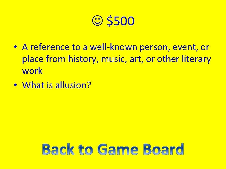  $500 • A reference to a well-known person, event, or place from history,