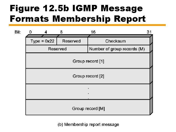 Figure 12. 5 b IGMP Message Formats Membership Report 