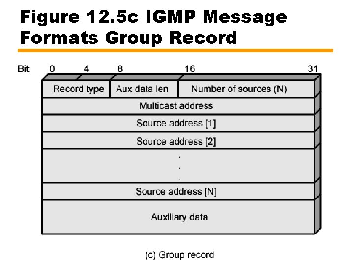 Figure 12. 5 c IGMP Message Formats Group Record 