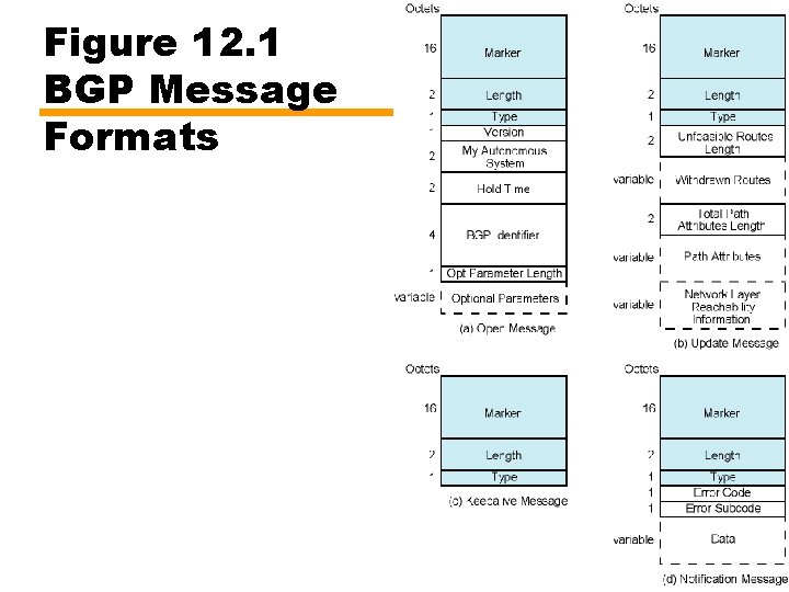 Figure 12. 1 BGP Message Formats 