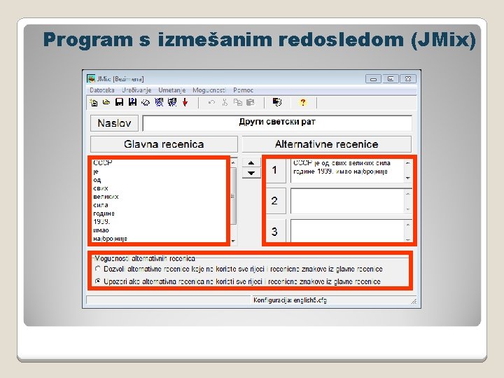 Program s izmešanim redosledom (JMix) 