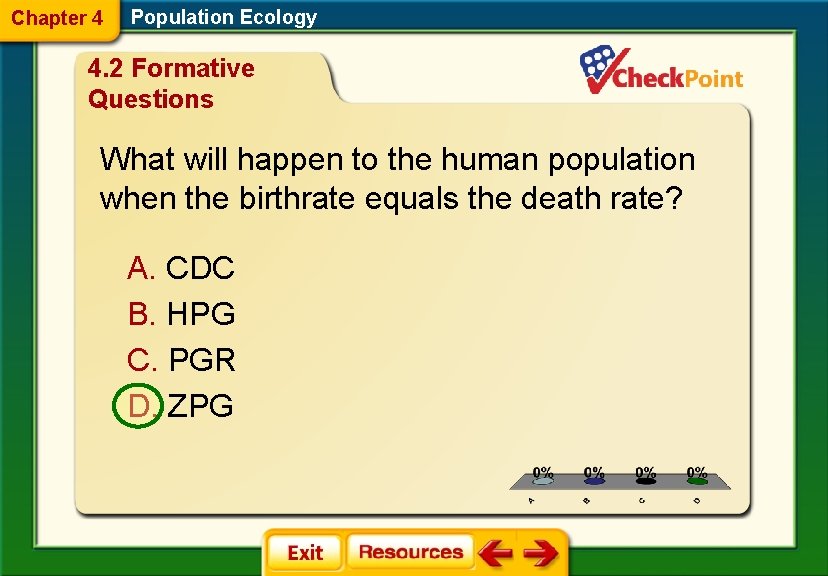 Chapter 4 Population Ecology 4. 2 Formative Questions What will happen to the human