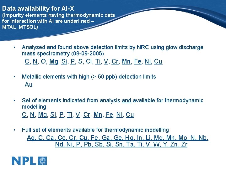 The Application Of Mtdata To The Meltingfreezing Points