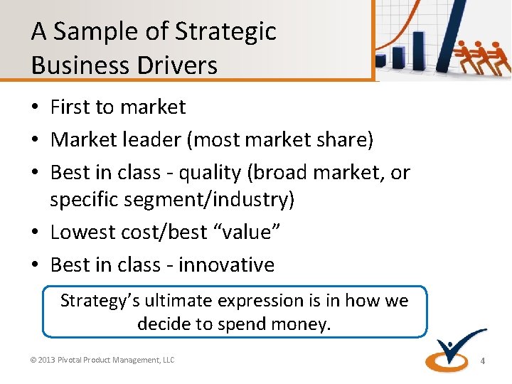 A Sample of Strategic Business Drivers • First to market • Market leader (most