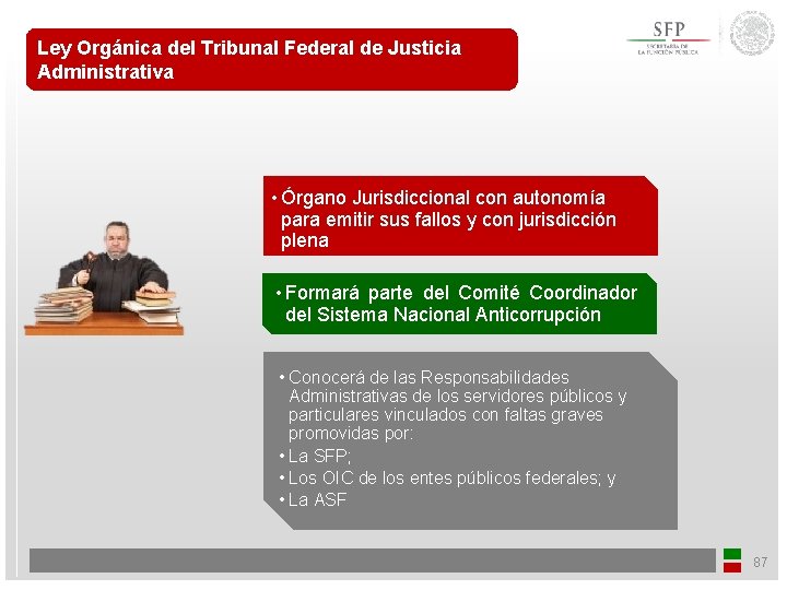 Ley Orgánica del Tribunal Federal de Justicia Administrativa • Órgano Jurisdiccional con autonomía para