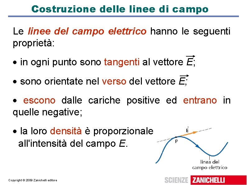 Costruzione delle linee di campo Le linee del campo elettrico hanno le seguenti proprietà: