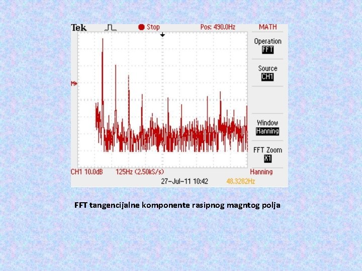 FFT tangencijalne komponente rasipnog magntog polja 