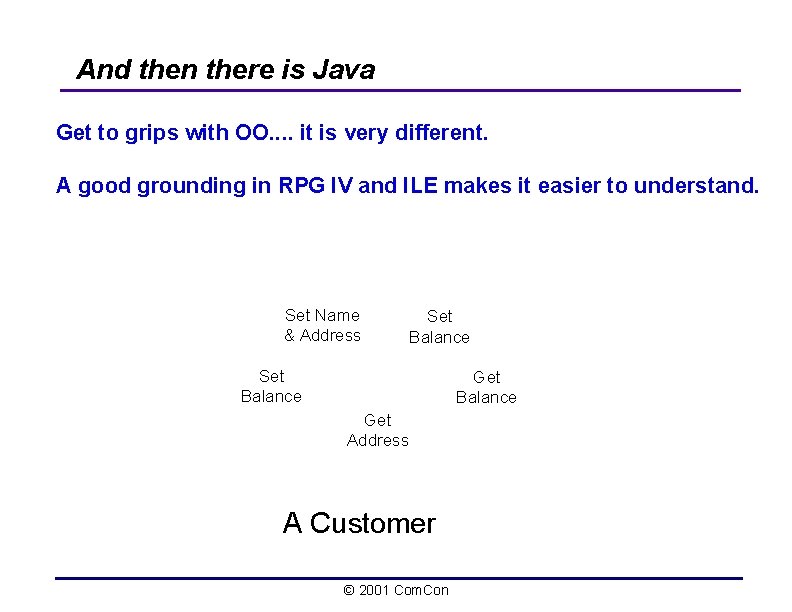 And then there is Java Get to grips with OO. . it is very