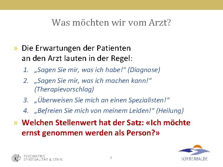 Was möchten wir vom Arzt? » Die Erwartungen der Patienten an den Arzt lauten