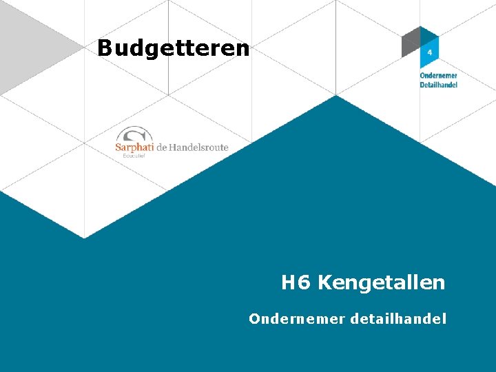 Budgetteren H 6 Kengetallen Ondernemer detailhandel 