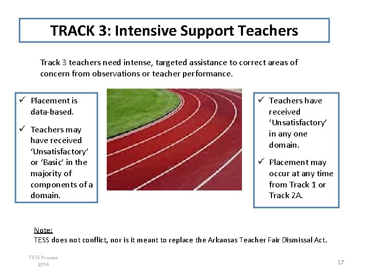 TRACK 3: Intensive Support Teachers Track 3 teachers need intense, targeted assistance to correct TRACK 3: Intensive Support Teachers Track 3 teachers need intense, targeted assistance to correct