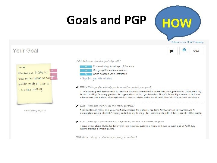 Goals and PGP HOW Goals and PGP HOW