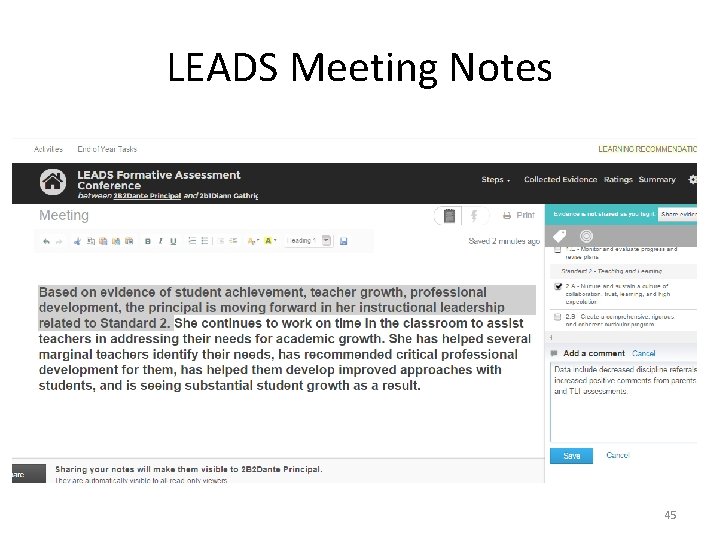 LEADS Meeting Notes 45 LEADS Meeting Notes 45
