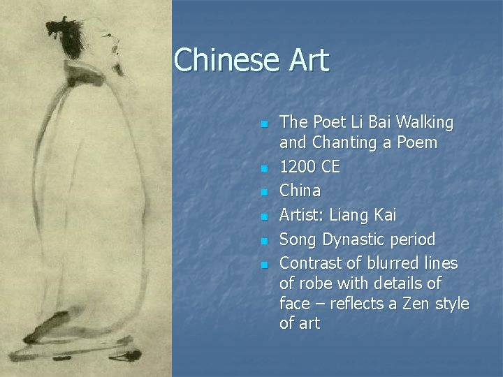 Chinese Art n n n The Poet Li Bai Walking and Chanting a Poem