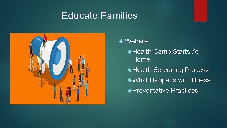 Educate Families Website Health Camp Starts At Home Health What Screening Process Happens with