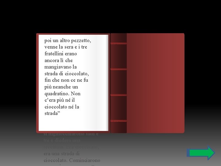 poi altrodipezzetto, Laun strada cioccolato venne la sera e i tre fratellini eranodi Barletta