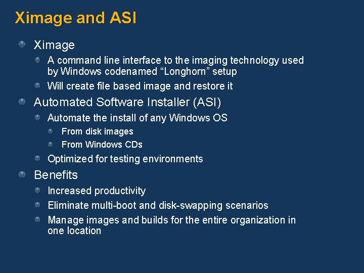 Ximage and ASI Ximage A command line interface to the imaging technology used by