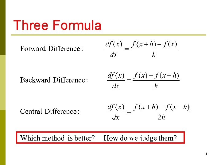 Three Formula 6 