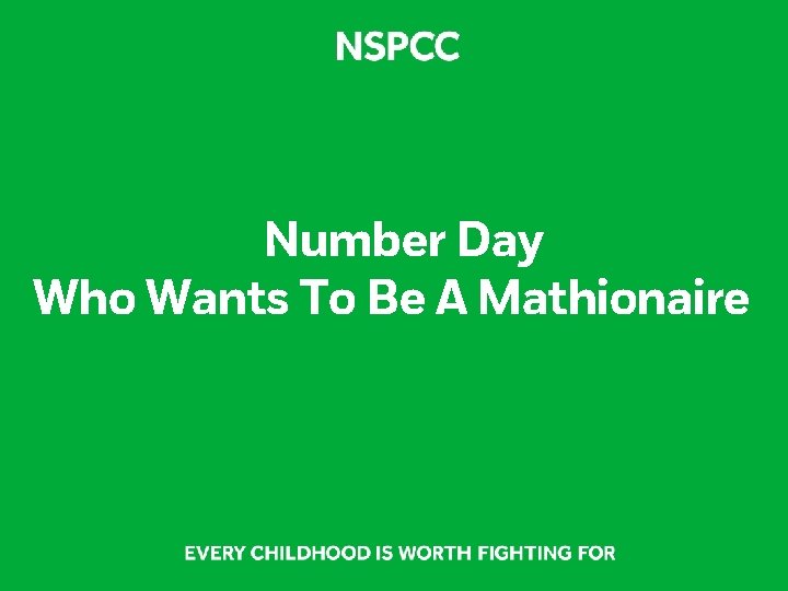 Number Day Who Wants To Be A Mathionaire? 