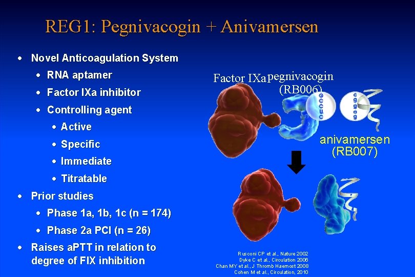 REG 1: Pegnivacogin + Anivamersen · Novel Anticoagulation System · RNA aptamer · Factor