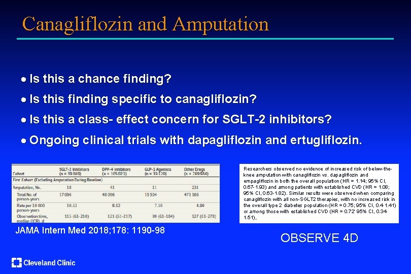 Canagliflozin and Amputation · Is this a chance finding? · Is this finding specific