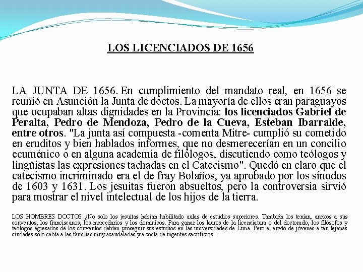 LOS LICENCIADOS DE 1656 LA JUNTA DE 1656. En cumplimiento del mandato real, en LOS LICENCIADOS DE 1656 LA JUNTA DE 1656. En cumplimiento del mandato real, en