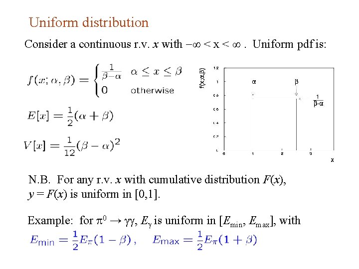 Uniform distribution Consider a continuous r. v. x with -∞ < x < ∞.