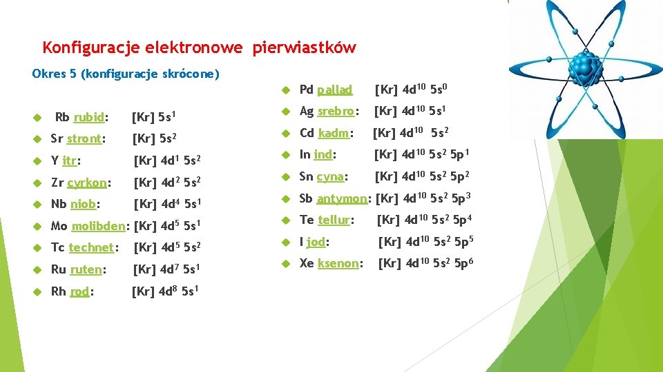 Co To Jest Powłoka Walencyjna Budowa atomu Konfiguracje elektronowe pierwiastkw Materiay z fizyki