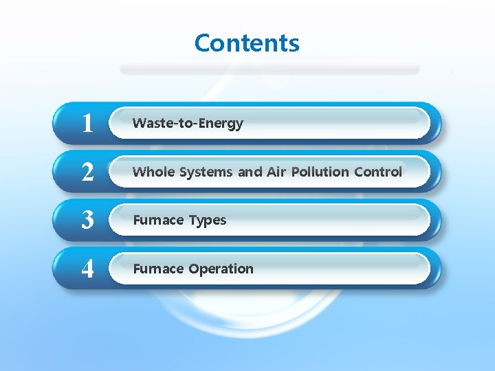 Contents 1 Waste-to-Energy 2 Whole Systems and Air Pollution Control 3 Furnace Types 4