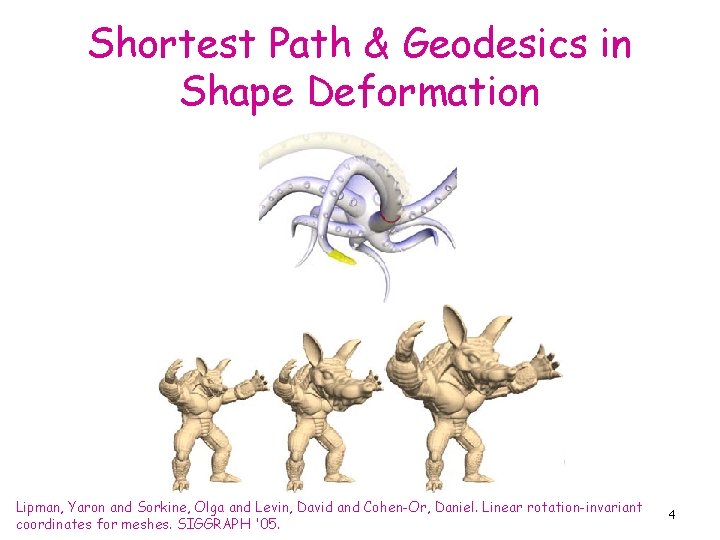 Shortest Path & Geodesics in Shape Deformation Lipman, Yaron and Sorkine, Olga and Levin,