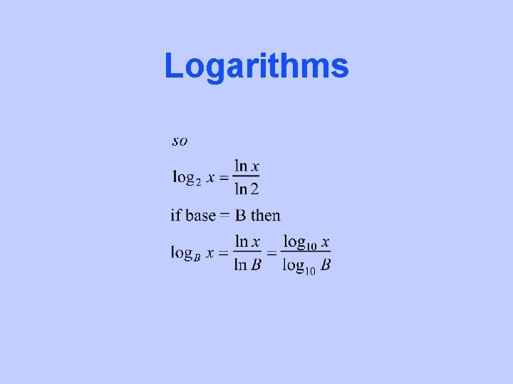 Logarithms 